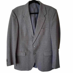 Farrah Wool Blend Plaid 2 Buttons Blazer Sport Coat Jacket Men 42L Pockets